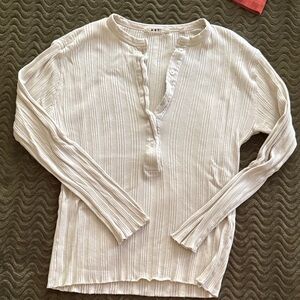 Doen Ivory Ribbed Long Sleeve Henley
